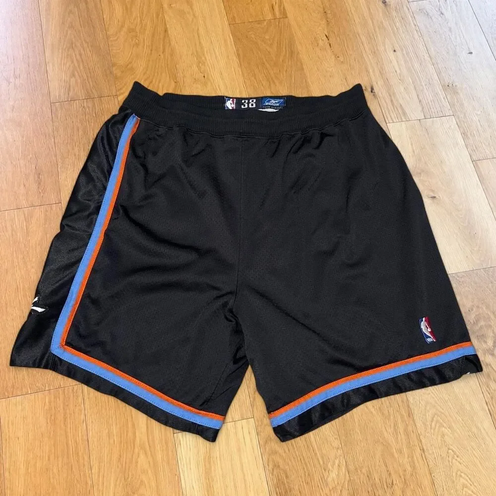 Vintage Reebok Cleveland Cavaliers NBA Shorts Black Orange Blue Mens Size 38